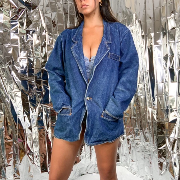 Denim blazer suit jacket - Picture 2 of 4
